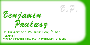 benjamin paulusz business card